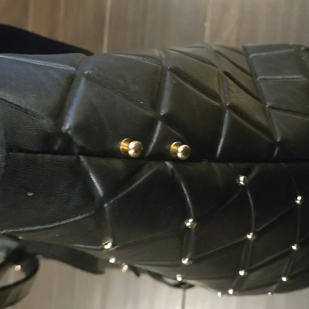 Badgley Mischka Black Quilted Weejender Tote Bag 20 X 12 - Picture 8 of 9